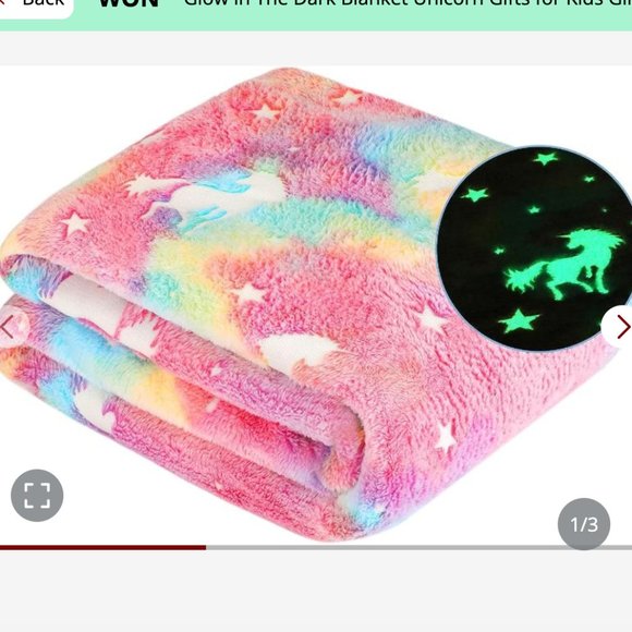 Glow in The Dark Blanket Unicorn Gifts  NEW IN PACK - Picture 1 of 7